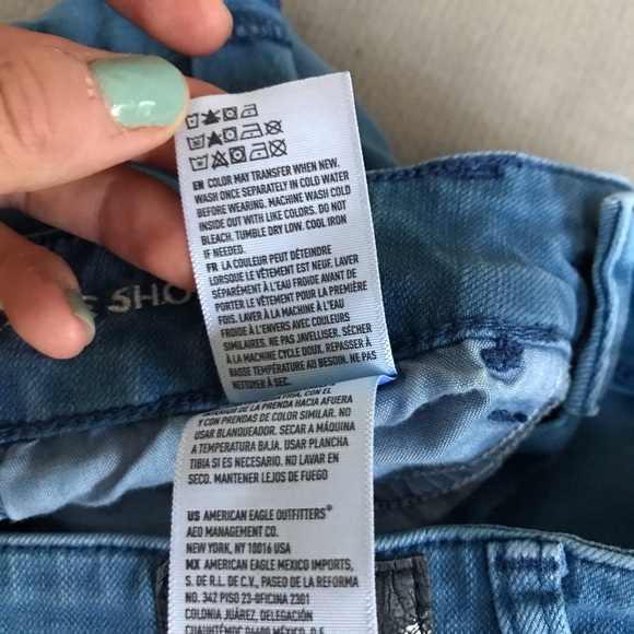 American Eagle Hi Rise Shortie Blue Shorts - Picture 5 of 5